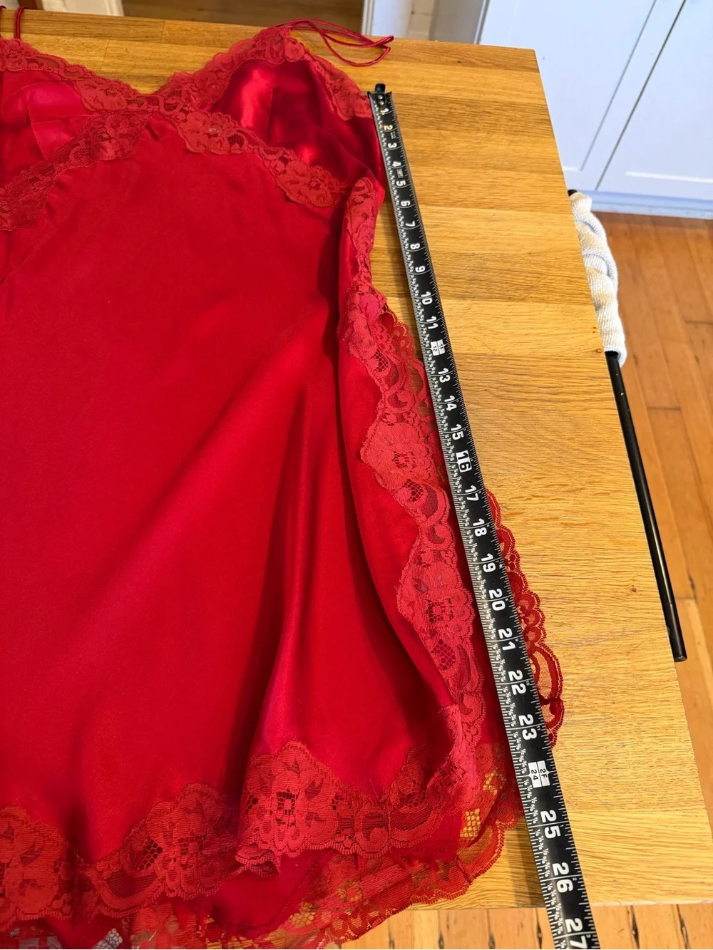 Mary Green 100% Silk Lace Chemise Slip Nightgown Red L Luxury Lingerie Sleep
